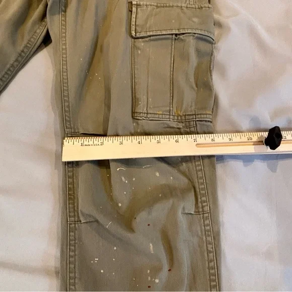 Ralph Lauren Denim & Supply Military Cargo Pants Paint Splatter Mens 30x30 Green